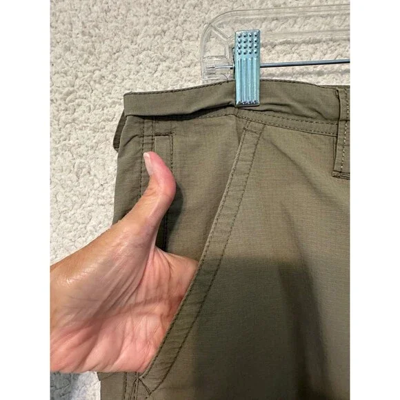 Hawke&Co Cargo Short Pants Mens 36 Solid Beige Mid Rise Zip Fly Pockets Casual - Picture 7 of 16